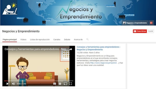 Youtube Negocios y Emprendimiento