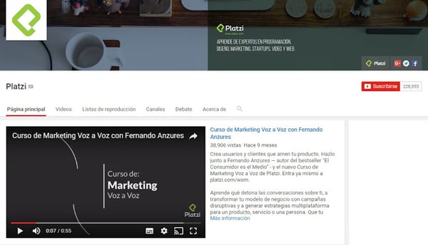 Youtube Platzi